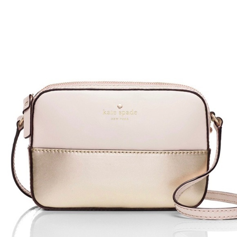 Like New! Kate Spade Highliner Clover Shoulder Bag in Gold